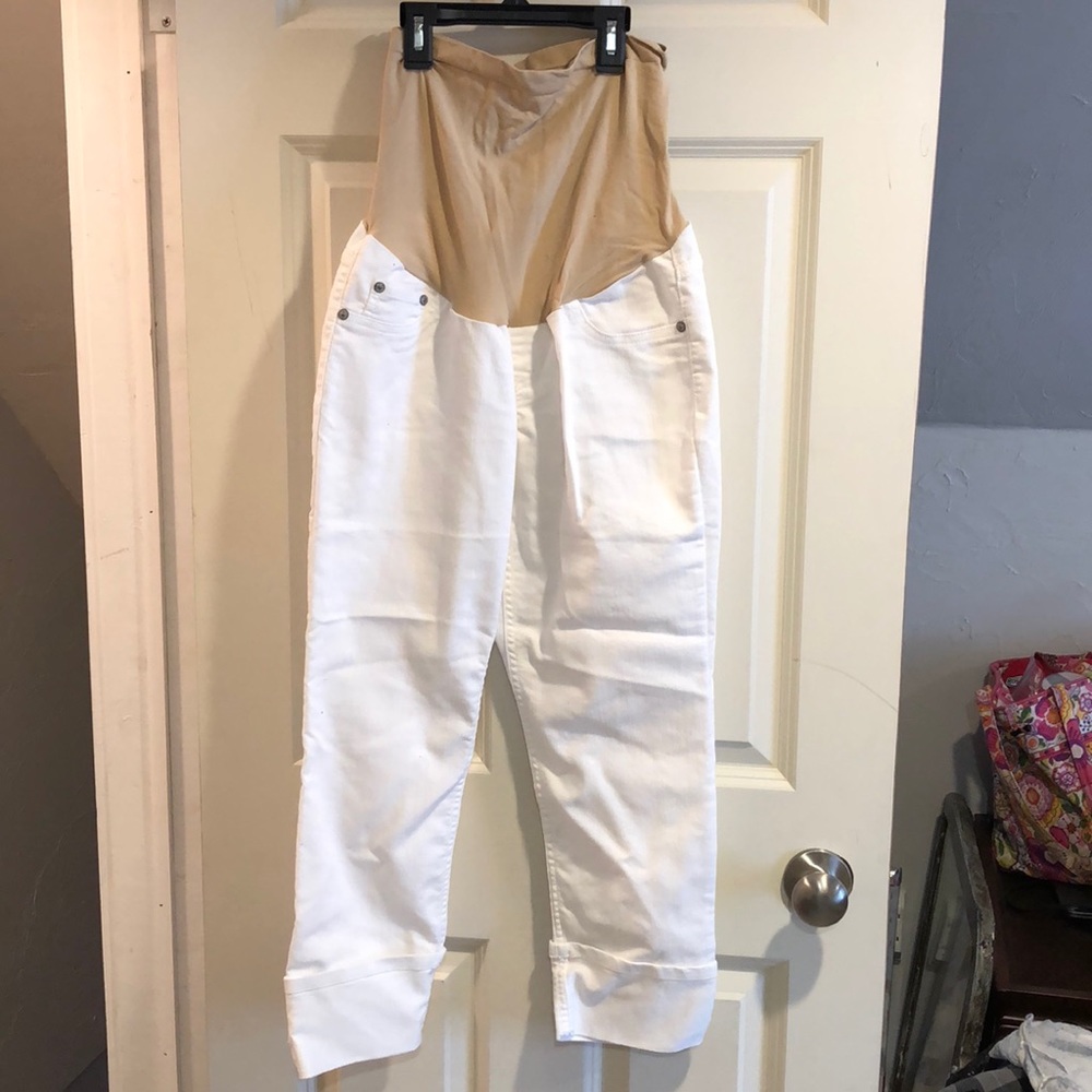 White Maternity Capris
